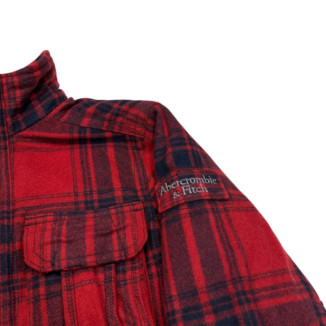 아베크롬비 빈티지 버팔로 헤비 울 체크 코트 필드자켓 레드 L 상품이미지3