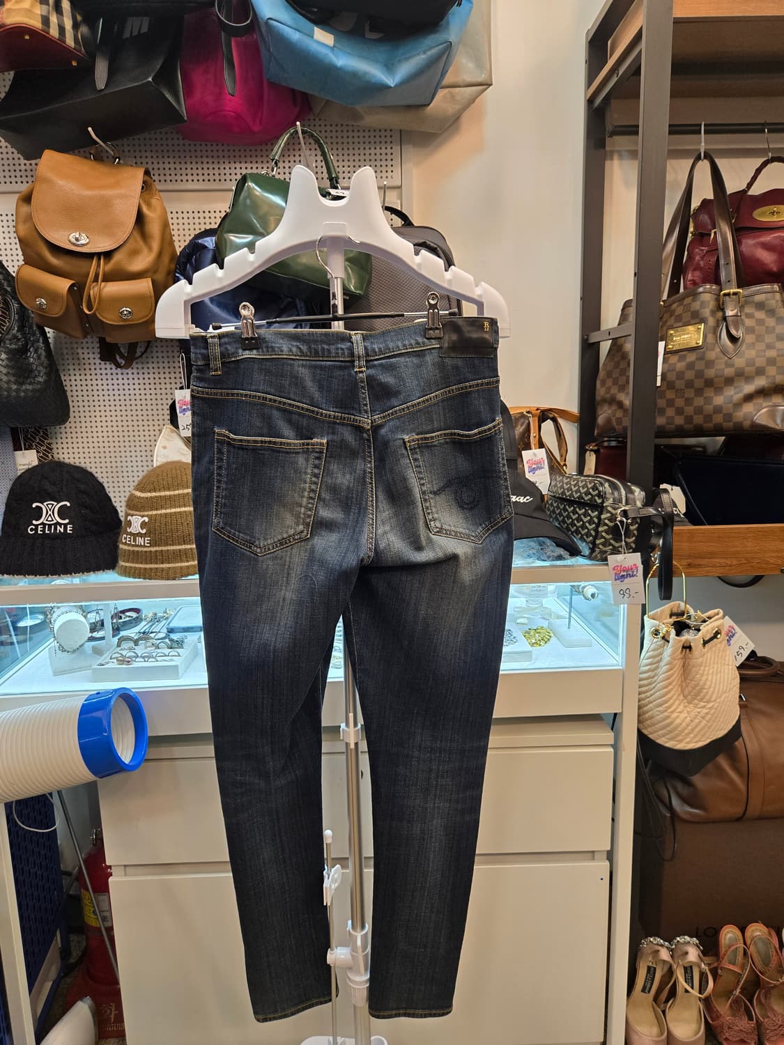 [쿨거환영]R13 크로스오버 비대칭 스판 데님 팬츠 상품이미지2