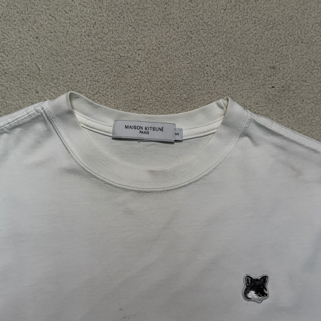 메종키츠네 폭스 패치 클래식핏 반팔 티셔츠 화이트 S 상품이미지3