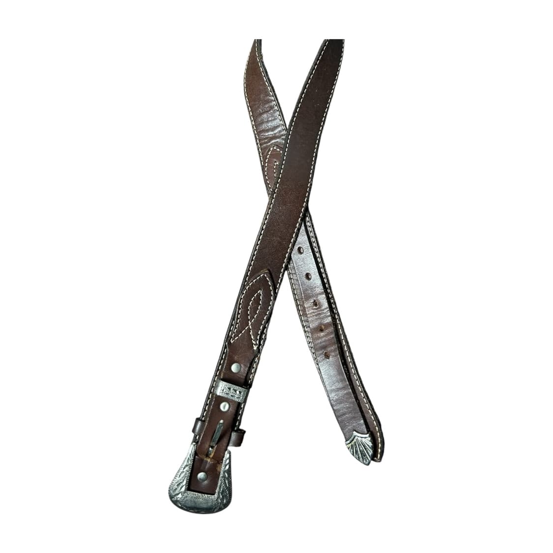 [JPN] 빈티지 웨스턴 스티치 레더 벨트 상품이미지1