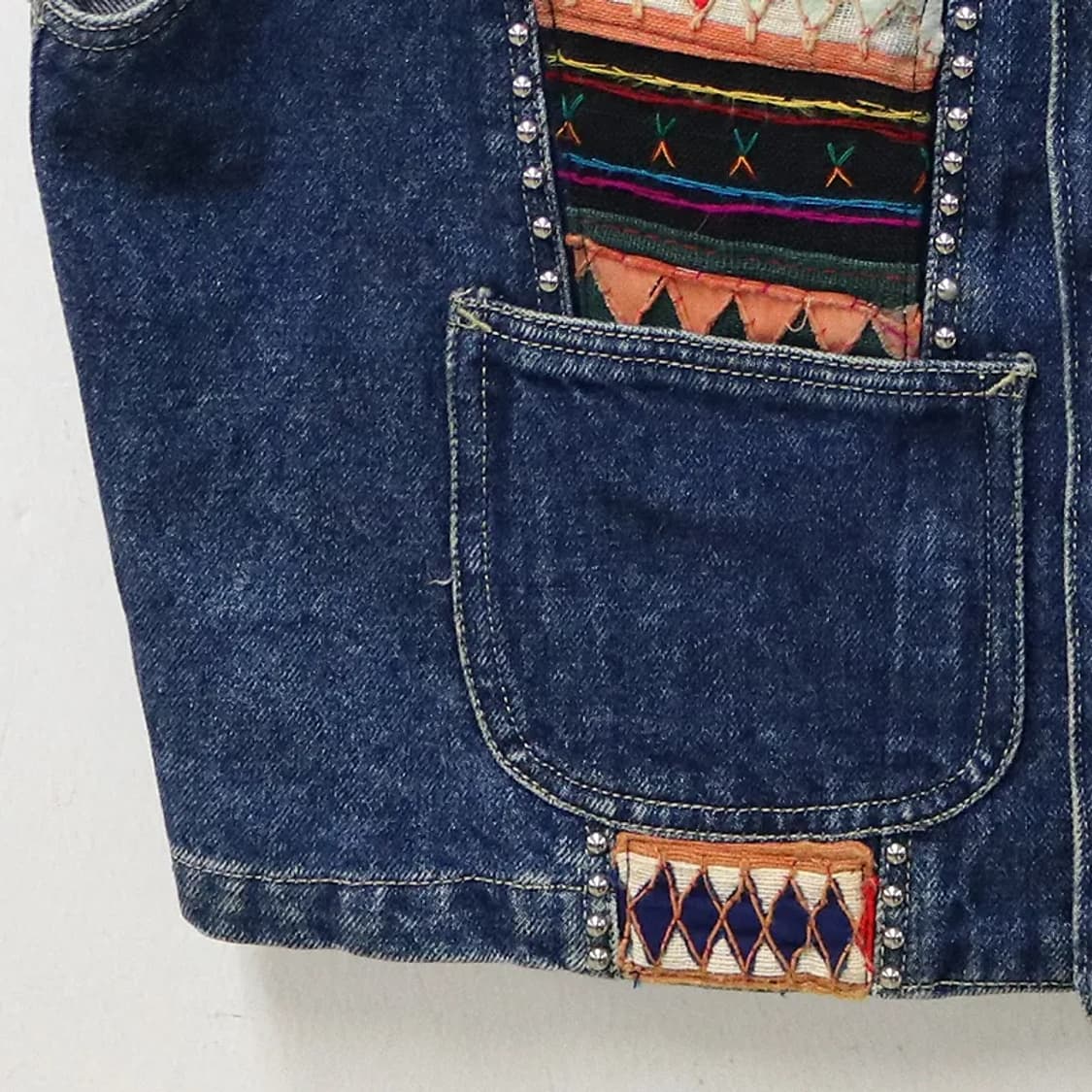 VINTAGE ETHNIC DENIM VEST 70925 상품이미지5
