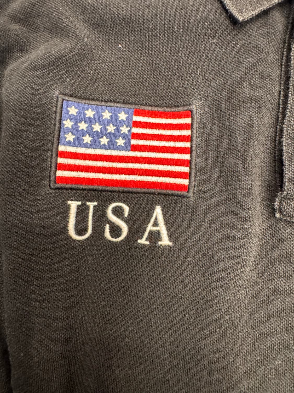 폴로 랄프로렌 USA 빅포니 성조기 반팔 카라티 커스텀핏 L 상품이미지5