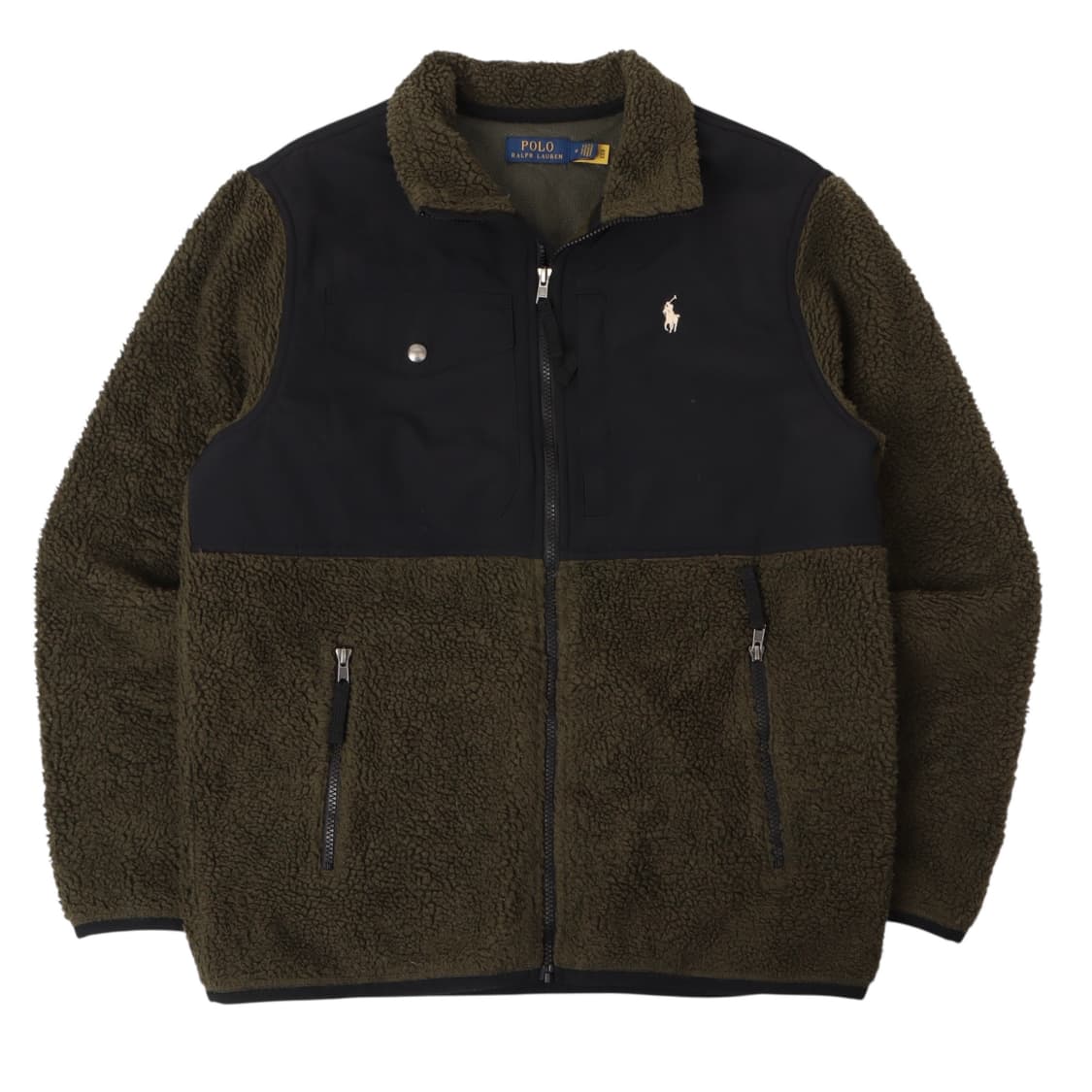 폴로 랄프로렌 QR 딥그린 하이브리드 쉐르파 플리스 자켓  상품이미지1
