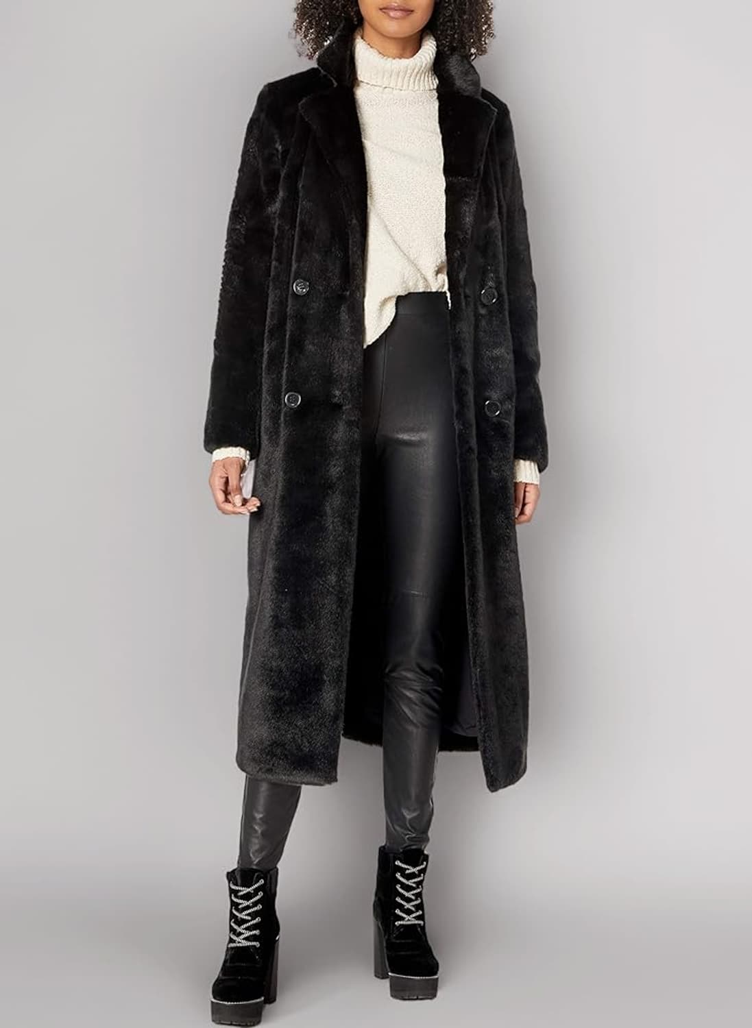 House of Harlow 1960 페이크퍼 코트 아이보리 상품이미지1