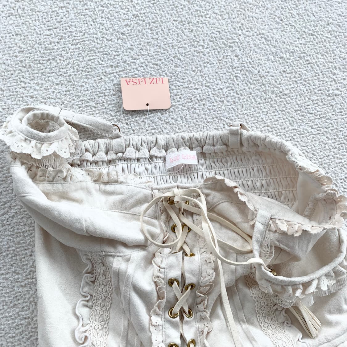 Lizlisa 크림바닐라 패치 원피스 세트 상품이미지4