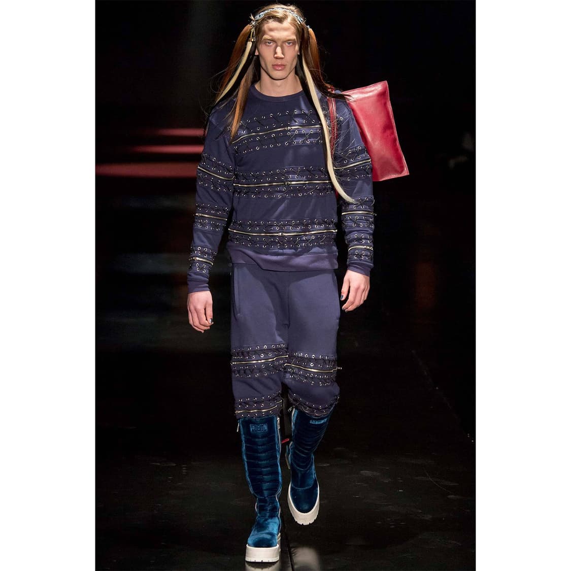 후드바이에어 - 14FW 아일렛 지퍼 스웻셔츠 - 카멜 - L 상품이미지8