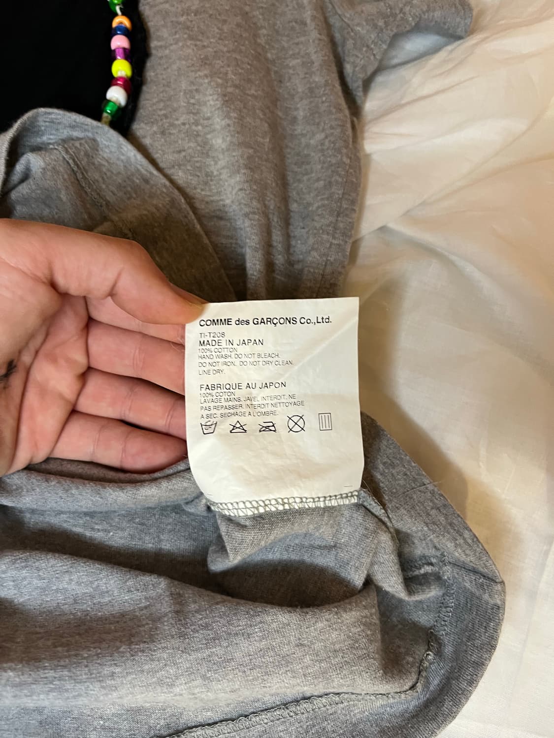 꼼데 트리콧 비즈 애플 패치 티셔츠 상품이미지4