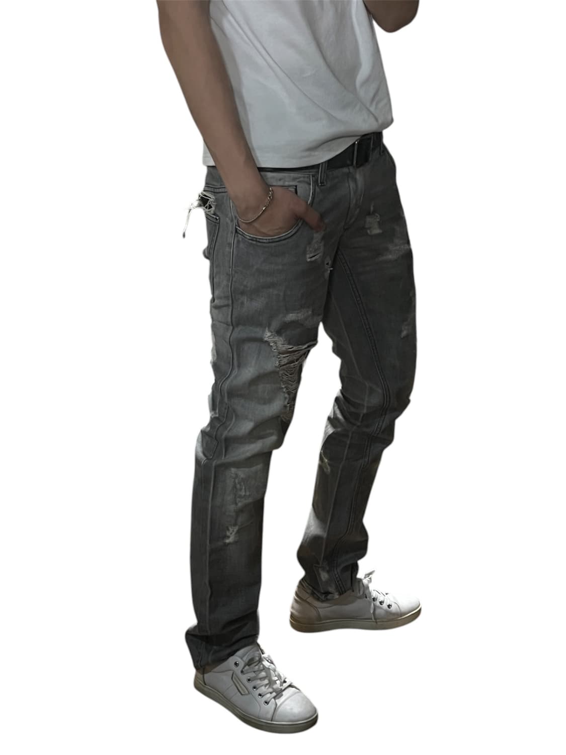 Dolce & Gabbana 디스트로이드 데님 진 워싱 그레이 상품이미지8