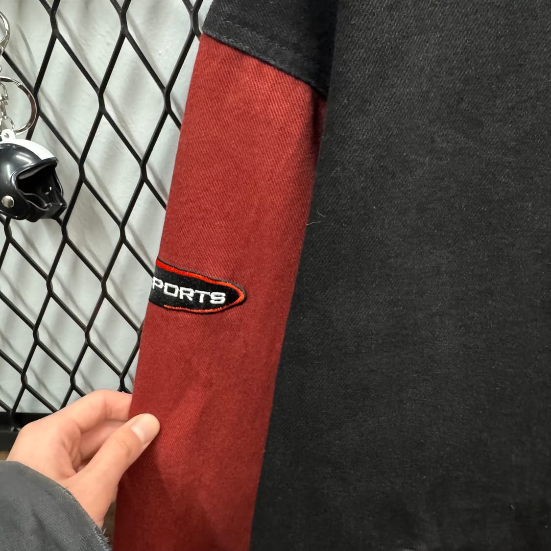 00s USA VINTAGE 코튼 워크 자켓 레드 배색 블랙 상품이미지6