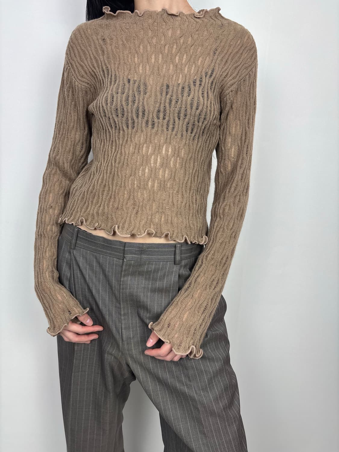 BROWN WAVE WOOL KNIT 상품이미지5