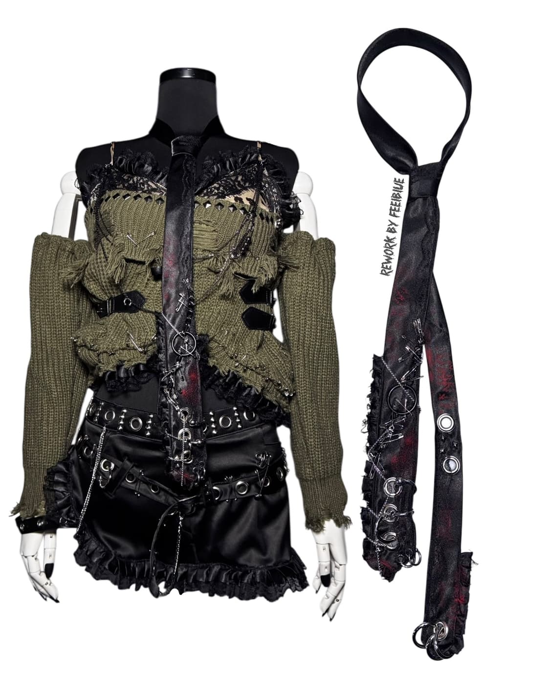 FEELBLUE REWORK 032 Punk Layered Necktie 상품이미지8