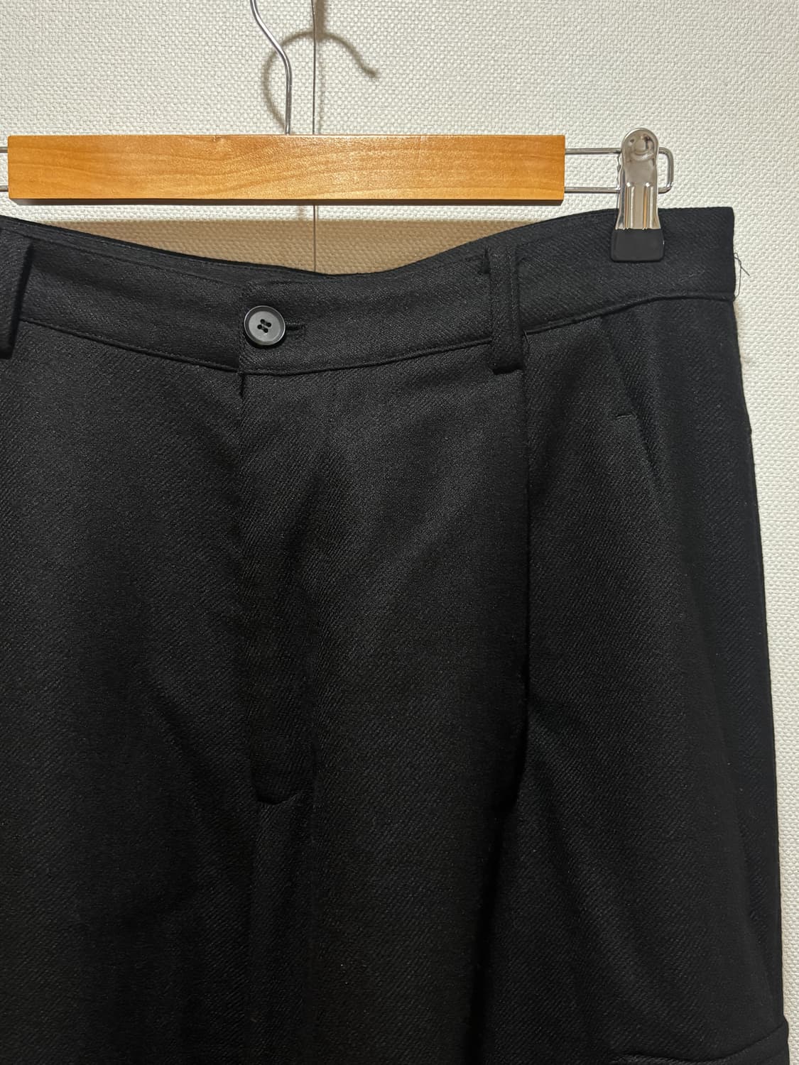 택포/S급) COOR 버진울 파라수트 카고 슬랙스 블랙 팬츠 상품이미지3