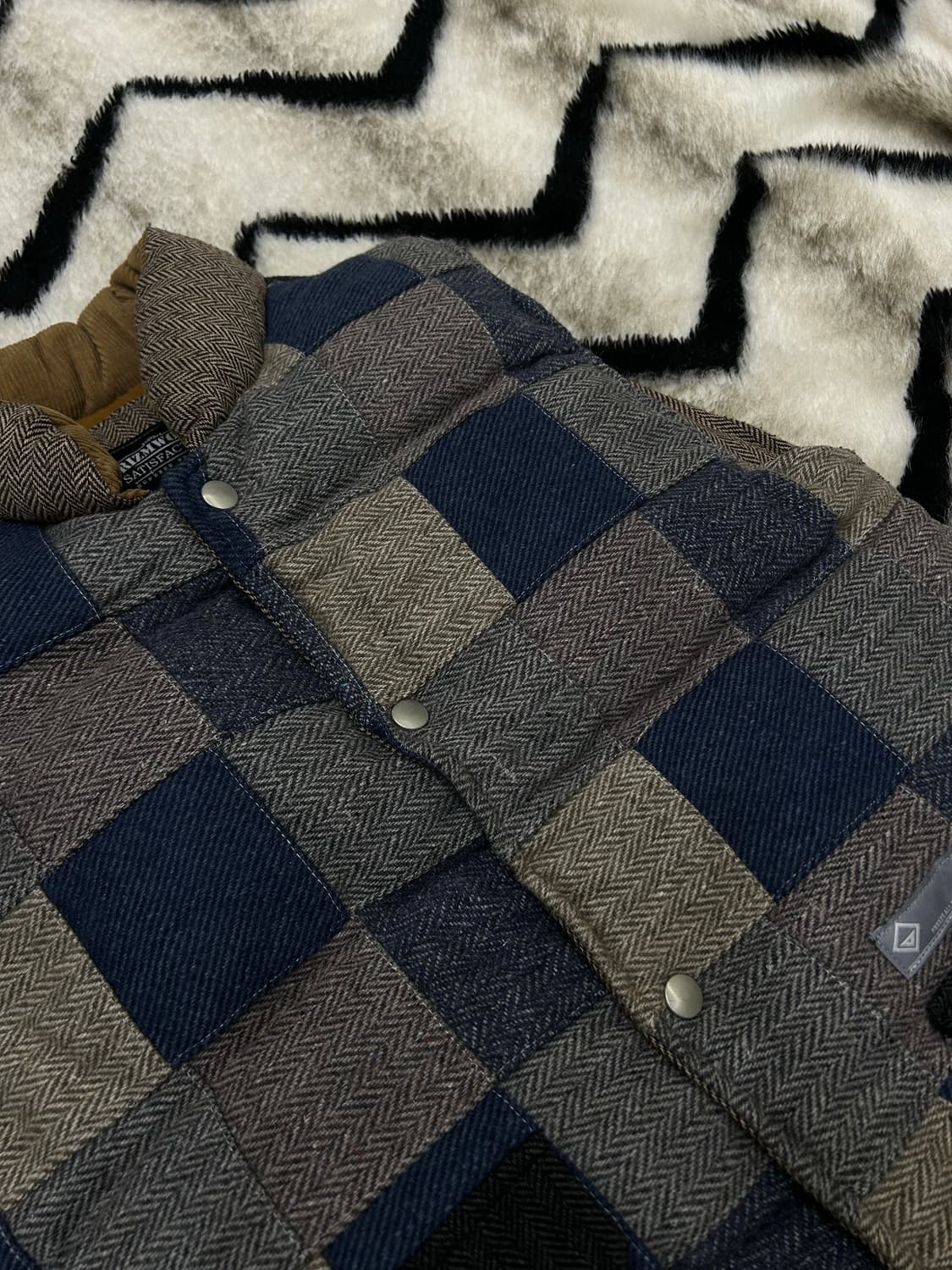 [M]프리즘웍스 패치워크 패딩 베스트 상품이미지1