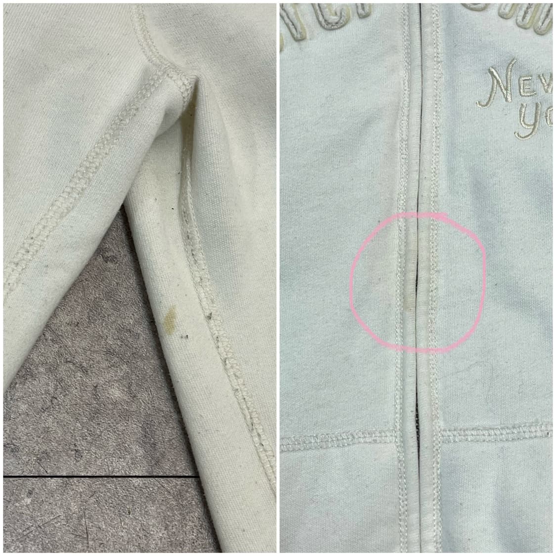 아베크롬비 양털 후드집업 화이트 키즈 L #csz2643 상품이미지6