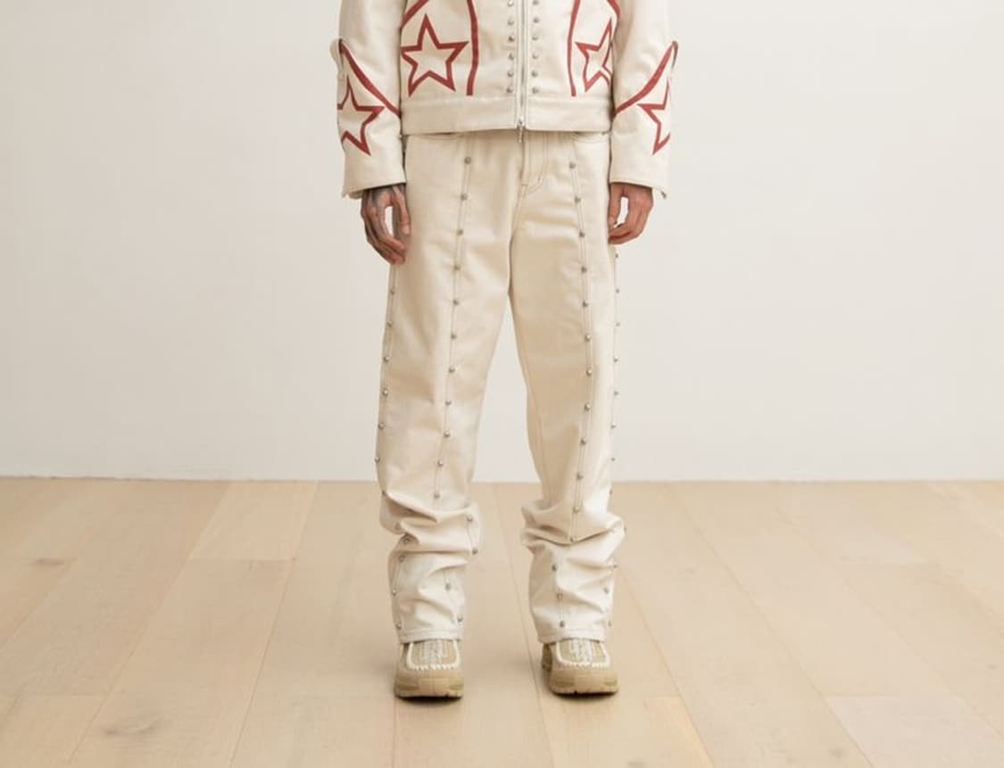 웨스켄 스터드 디테일드 데님 팬츠 상품이미지5