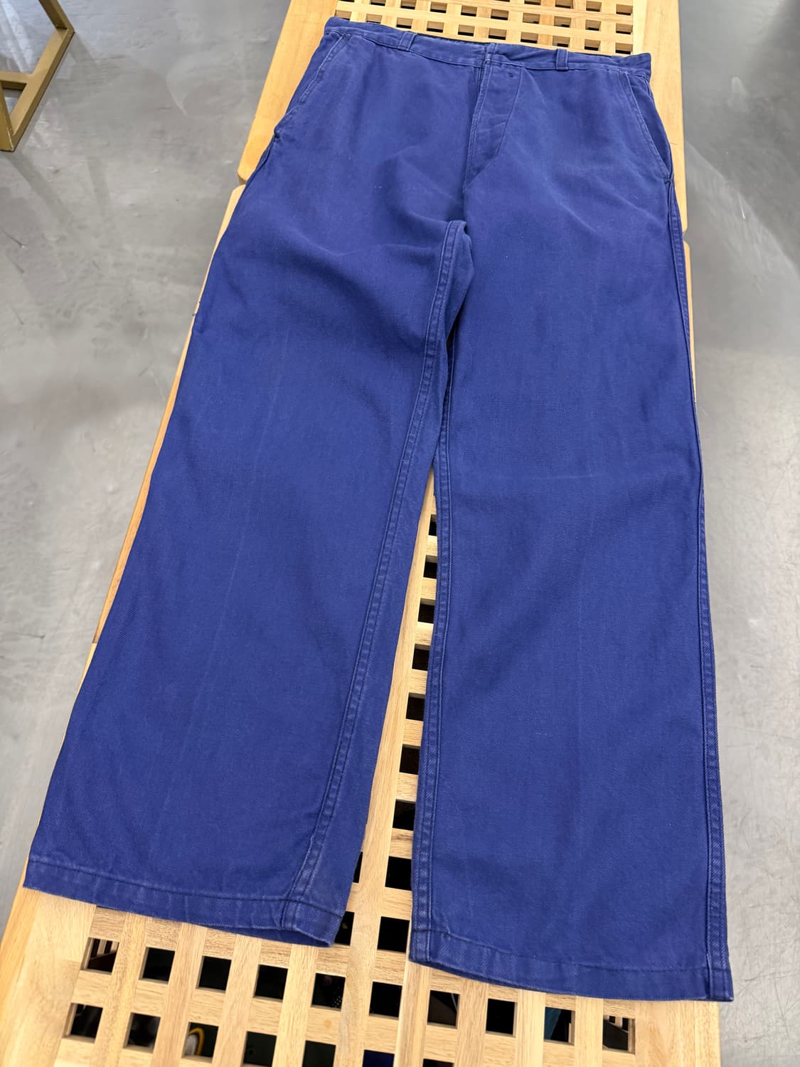 1990s FADED WASHED NAVY BLUE 프렌치워크팬츠 상품이미지6