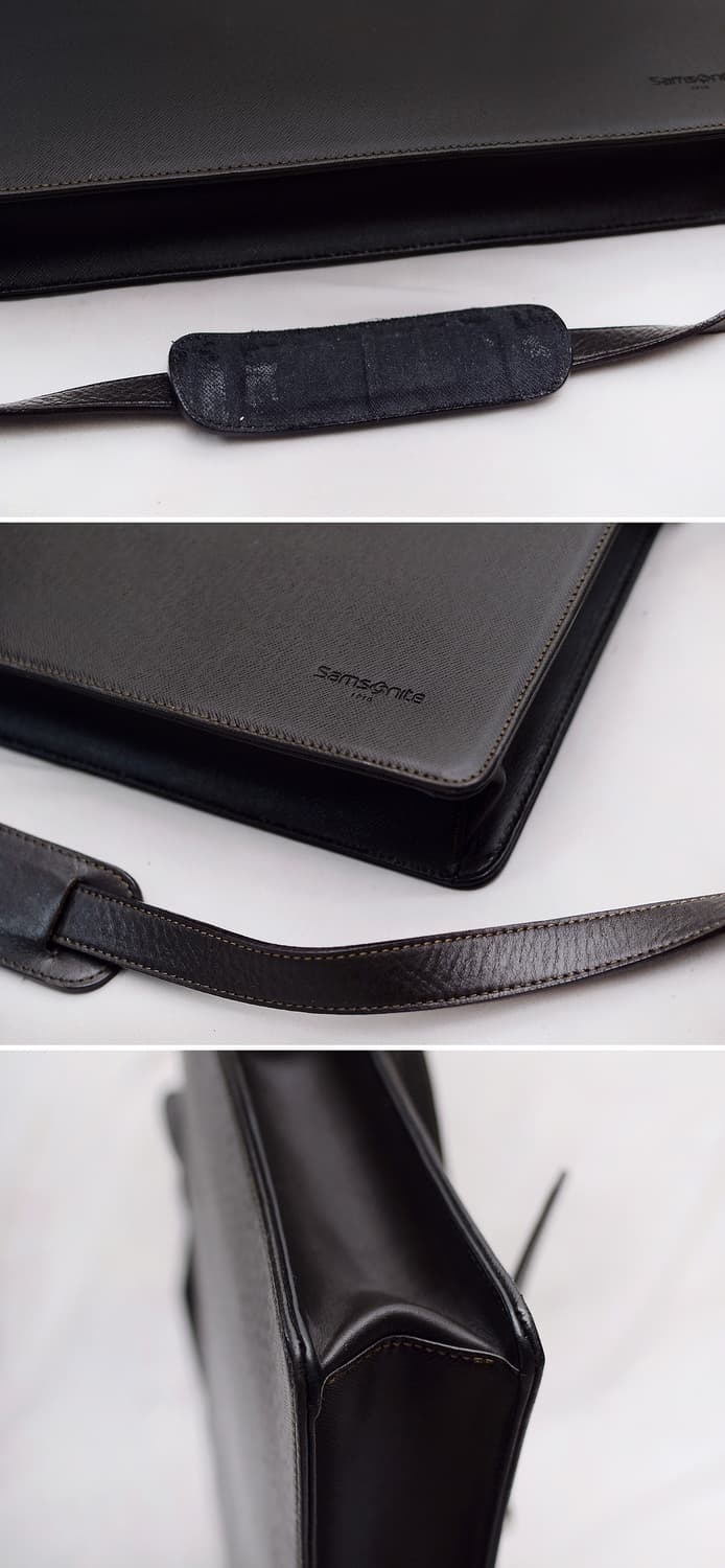쌤소나이트 폴리오 풀그레인 사피아노 레더 슬림 브리프케이스 상품이미지6