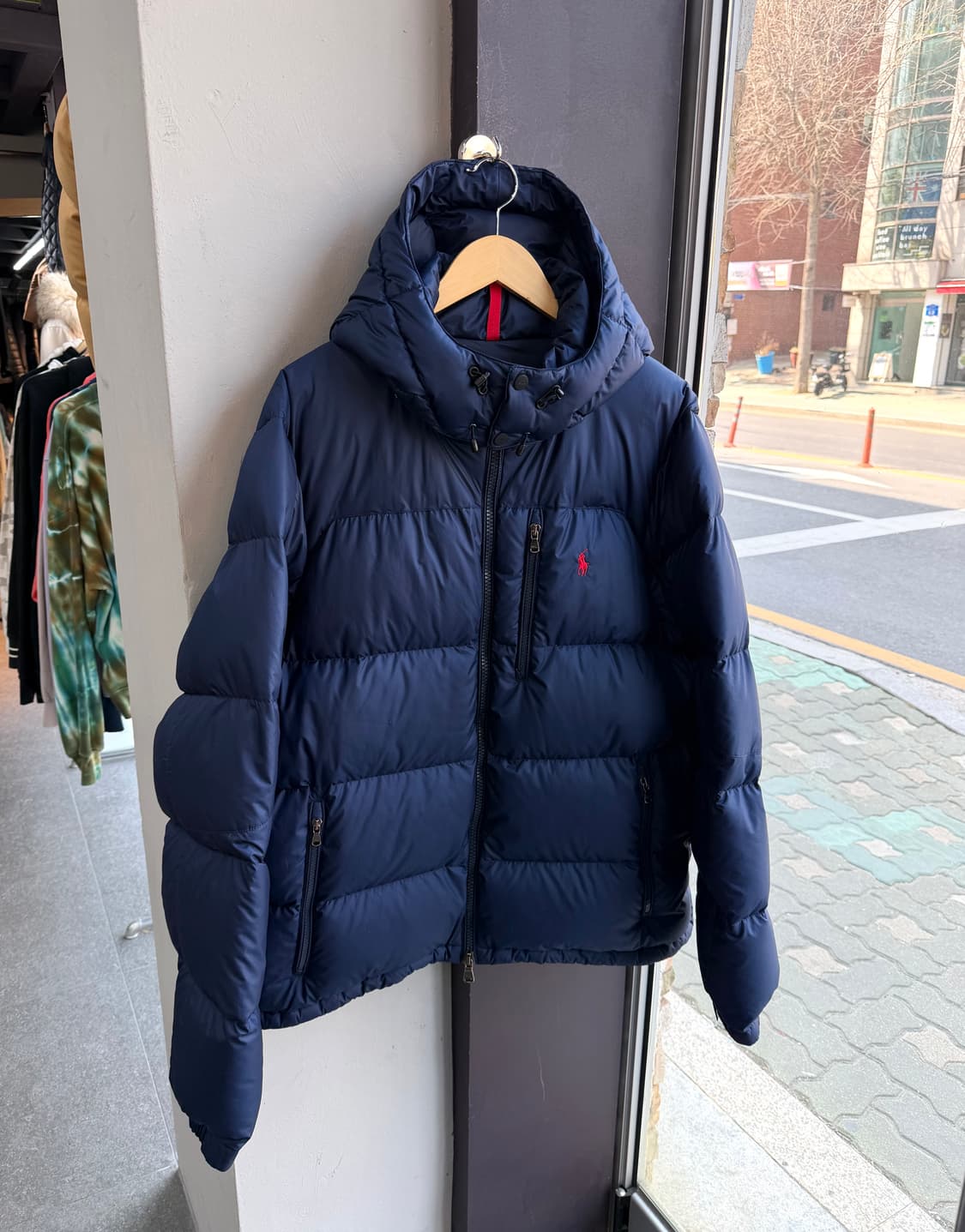 XL/ 폴로 랄프로렌 고햄 후디드 다운 패딩 점퍼 상품이미지4