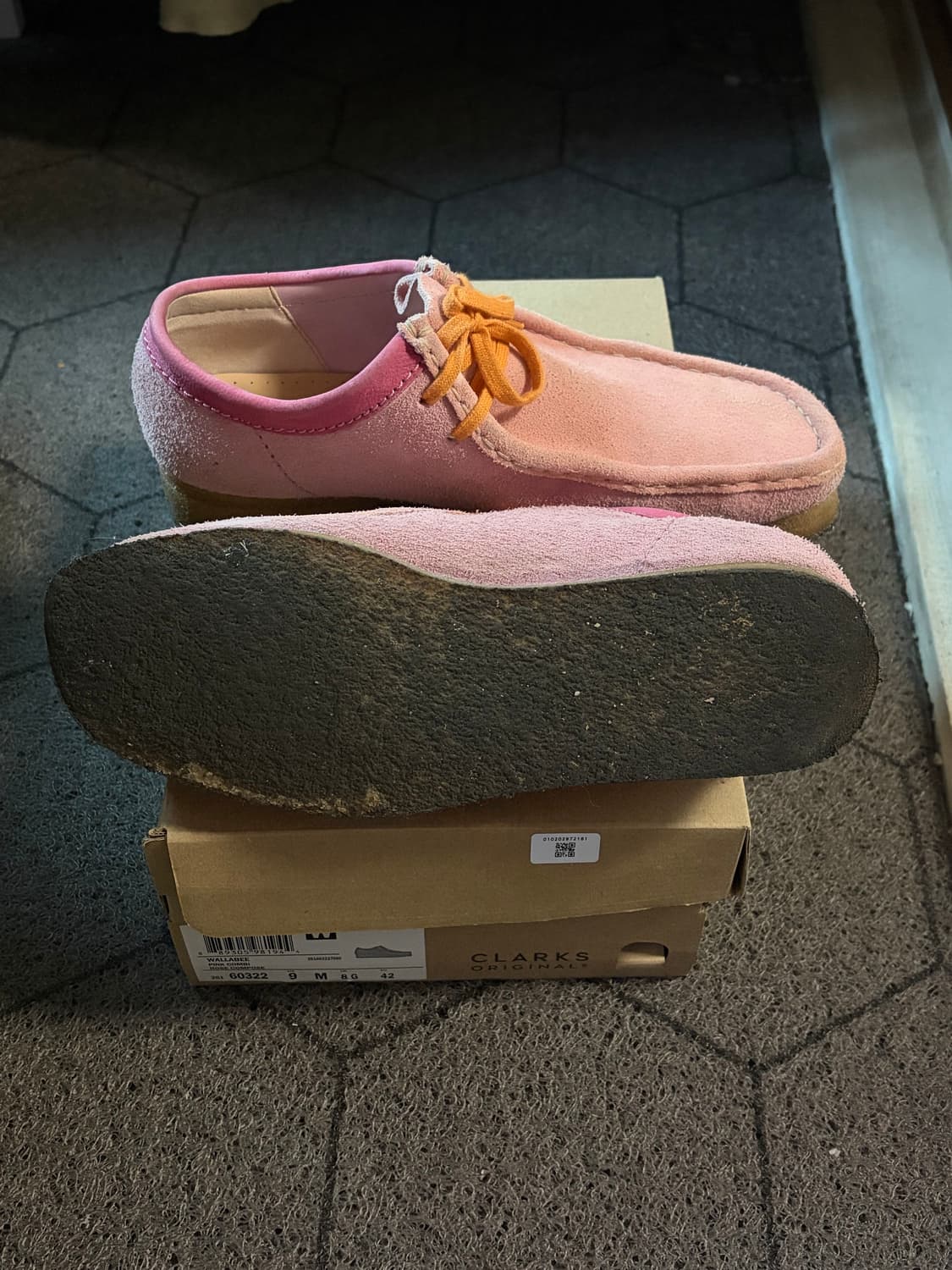 클락스 리바이스 왈라비 핑크 콤비 UK8 상품이미지5