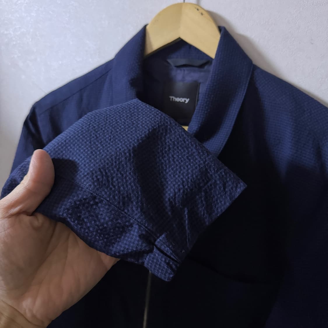 띠어리 남성 시어서커 블루종 점퍼 블루 M(100정도) 상품이미지4