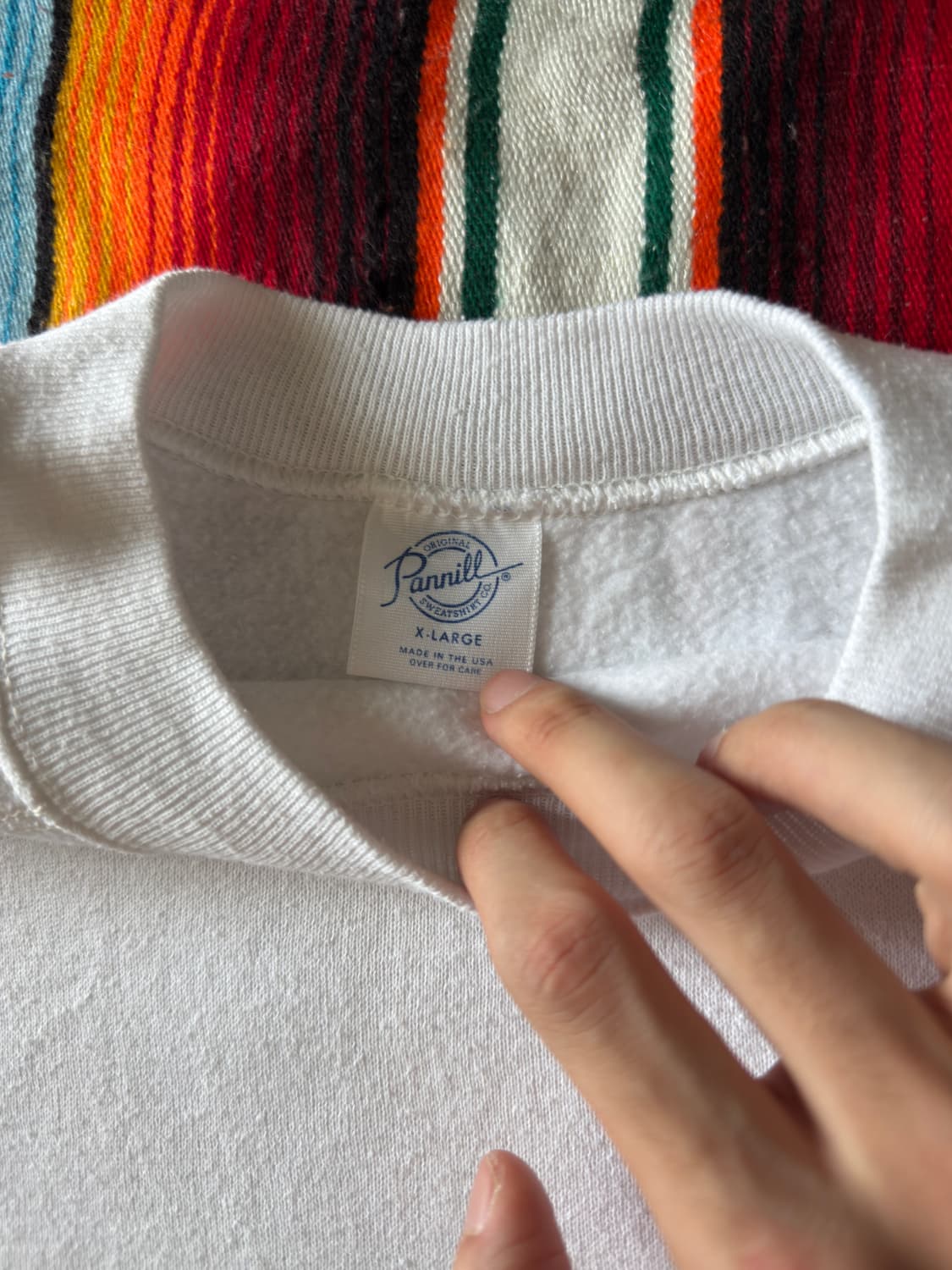 80's USA PANNILL plain White Sweatshirt 상품이미지8