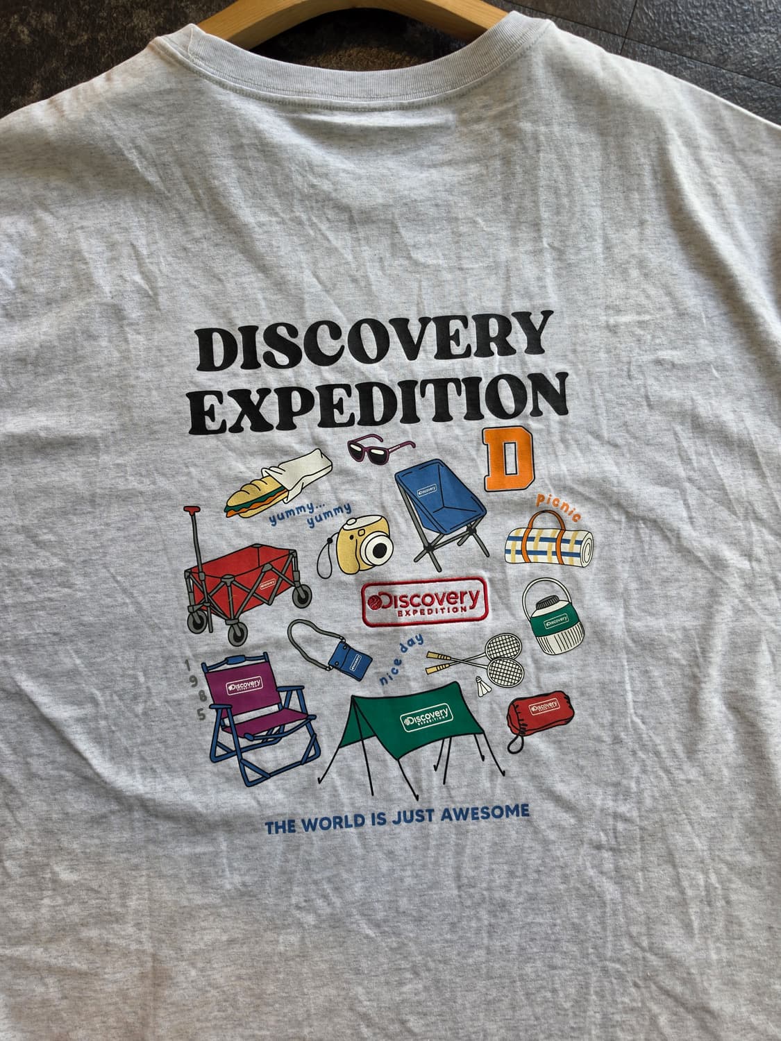 디스커버리 익스페디션 "피크닉등판" 회색 반팔티 XXL 상품이미지7