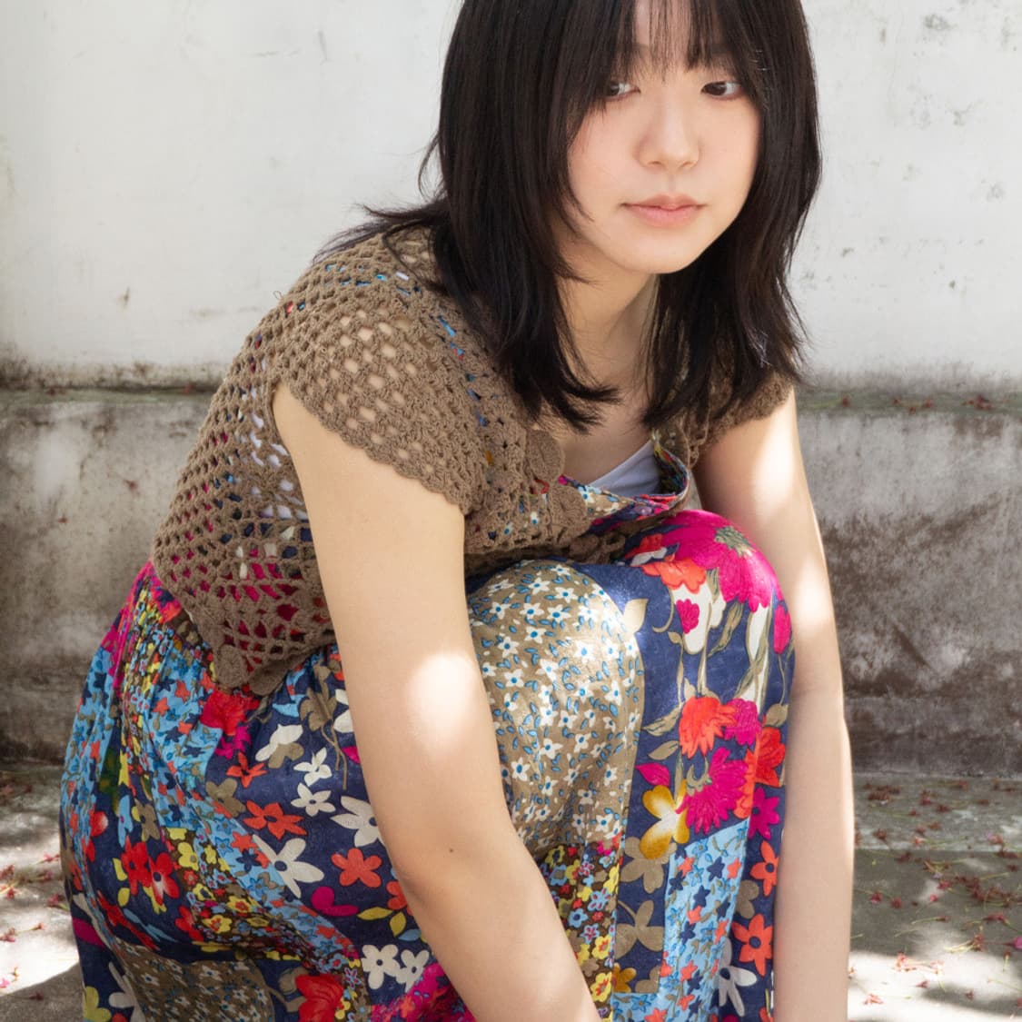 브라운 크로셰 니트 베스트 상품이미지4