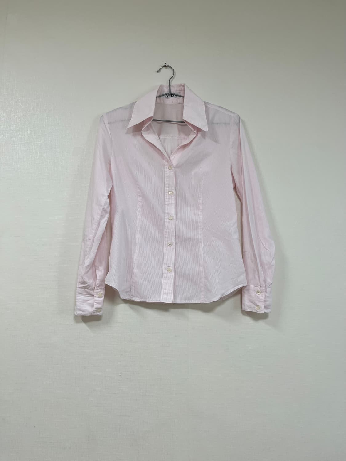 일본 빈티지 연핑크 스트라이프 셔츠 상품이미지8