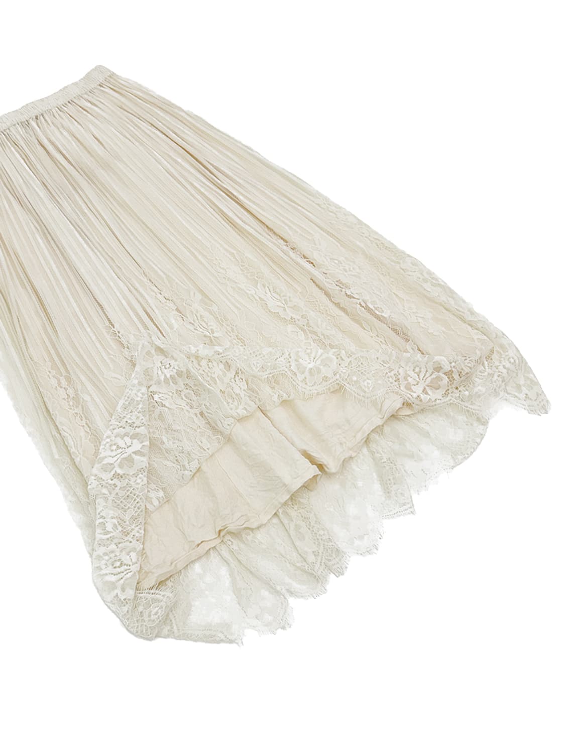 Goa Pleated Bending Lace Skirt /Os 상품이미지3