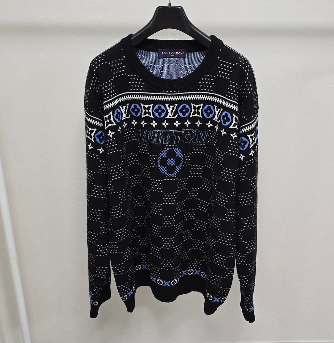 루이비통 자카드 울 풀오버 니트 5L사이즈 115 120 판매 상품이미지1