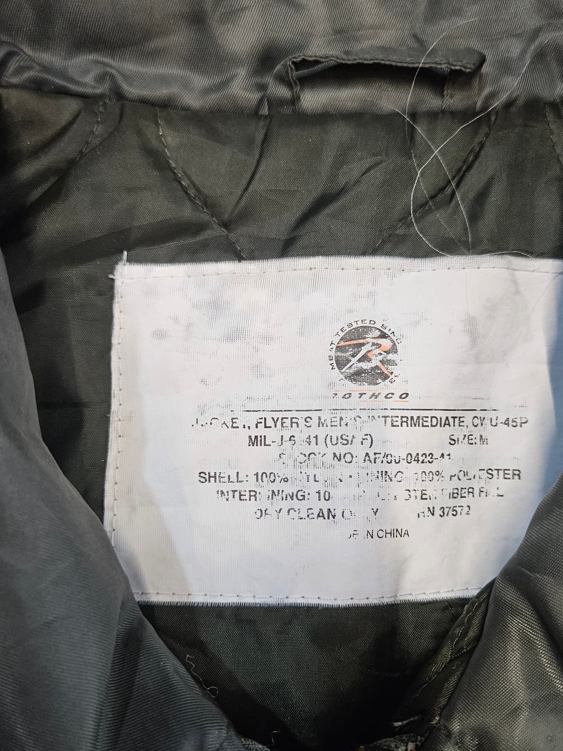 로스코 CWU-45/P 플라이트 자켓 상품이미지3