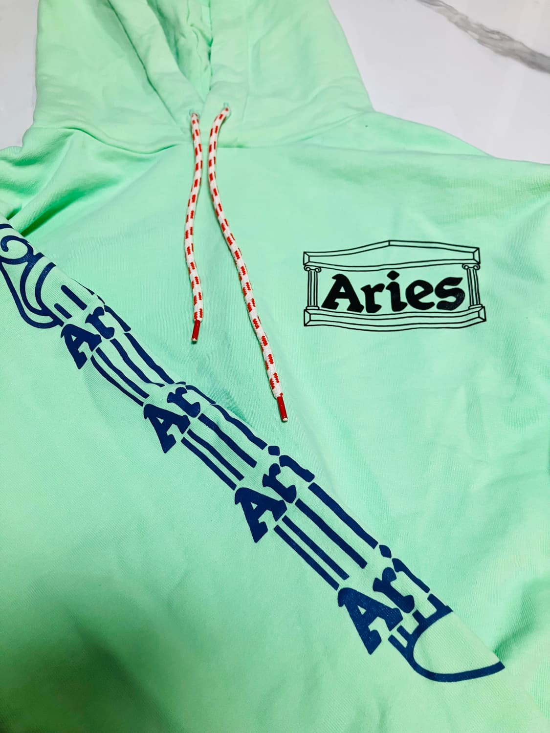 Aries 에리즈 연두색 후드티 S 상품이미지6