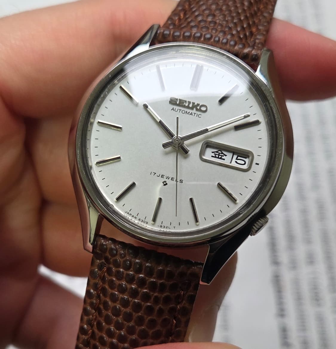 빈티지 세이코 C쉐잎 한자 데이데이트 오리지널 실버판 6309 오토매틱  상품이미지3