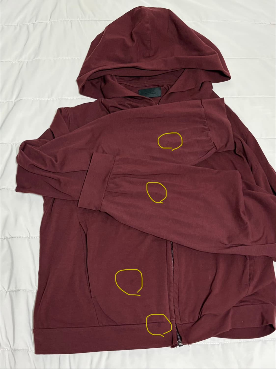 머듈 라운지 후드집업 초판 버건디 2사이즈 상품이미지2