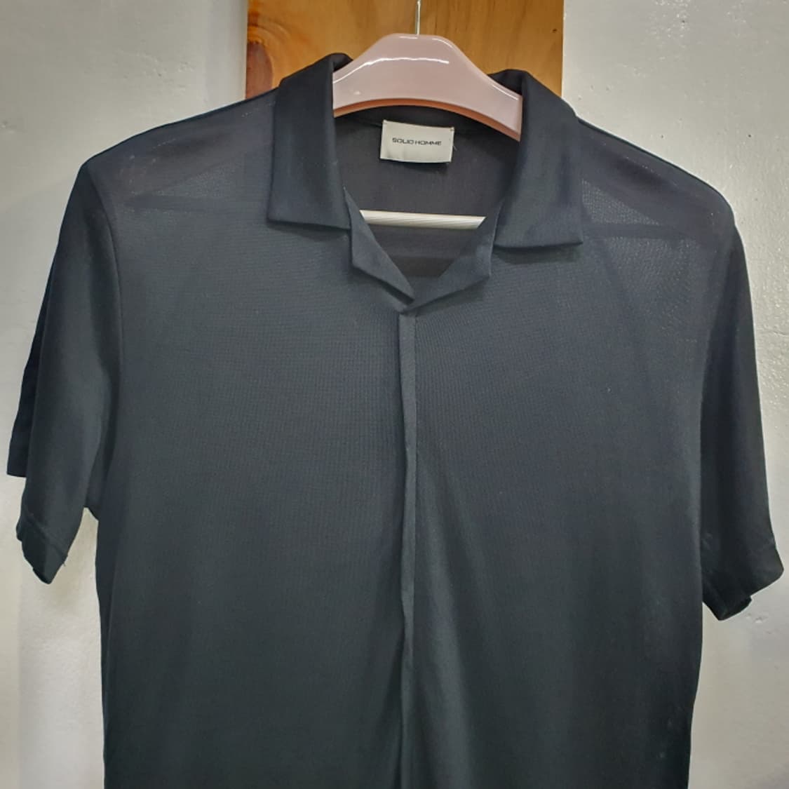 솔리드옴므 블랙 셔츠형 반팔티(100) 상품이미지2