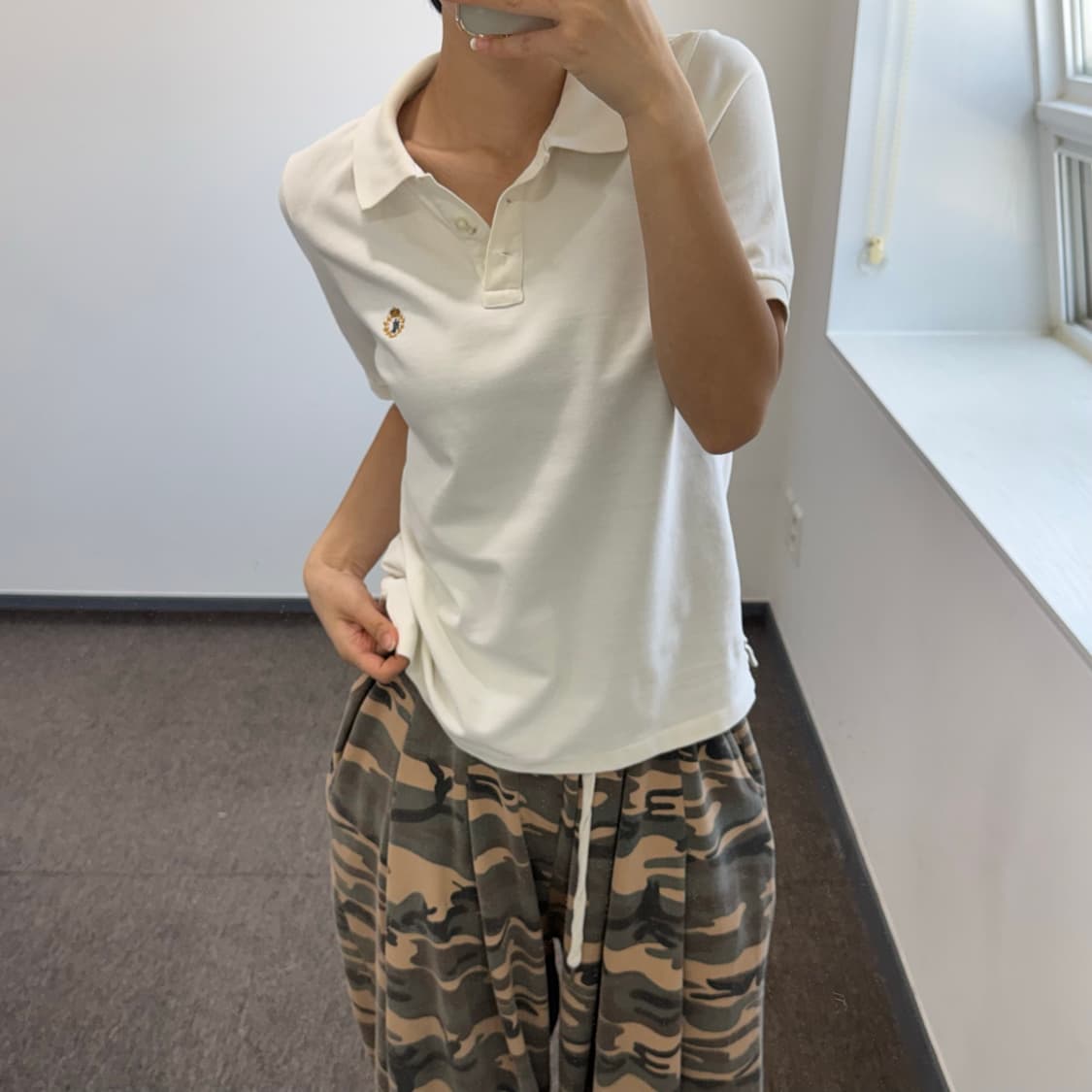 Polo 폴로 문장 로고 아이보리 카라 반팔  상품이미지1
