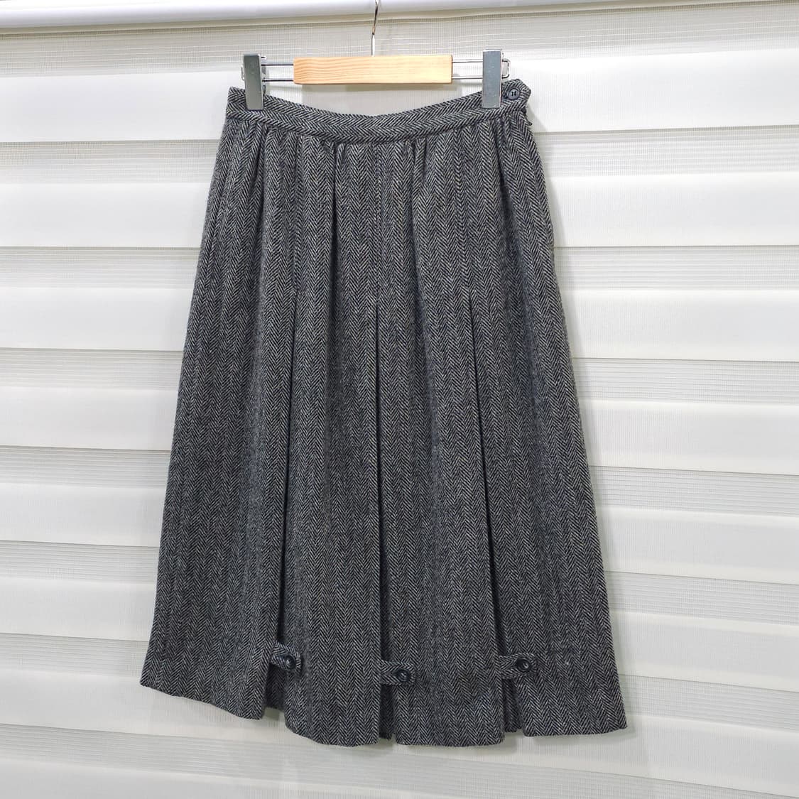 JAPAN 80-90s 빈티지 헤링본울 스커트- 우먼26정도 상품이미지1