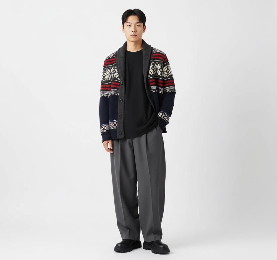 Tommy Hilfiger 타미 노르딕 패턴 가디건 S (빈티지) 상품이미지1