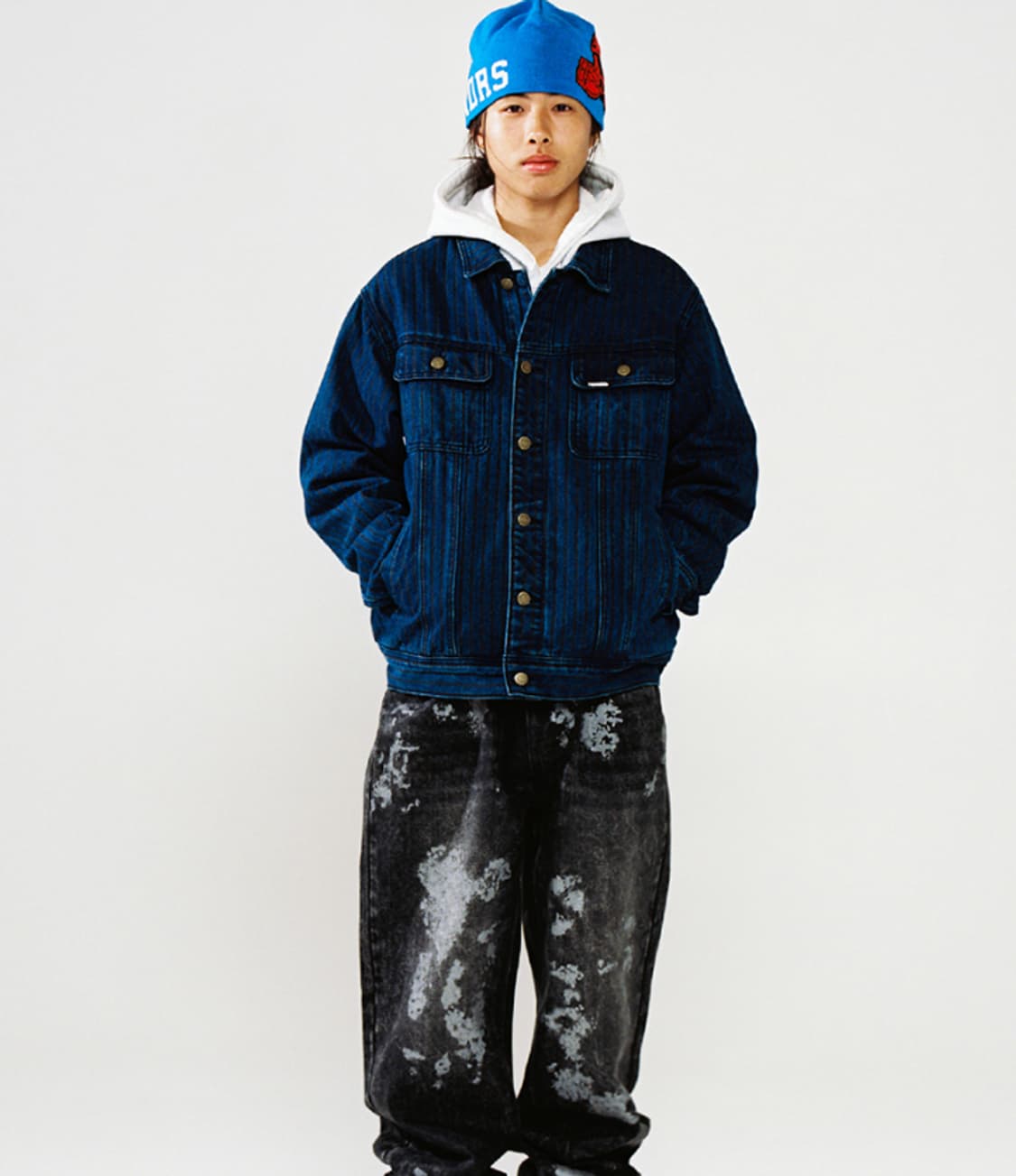 위캔더스 스트라이프 데님 트러커 자켓 상품이미지4