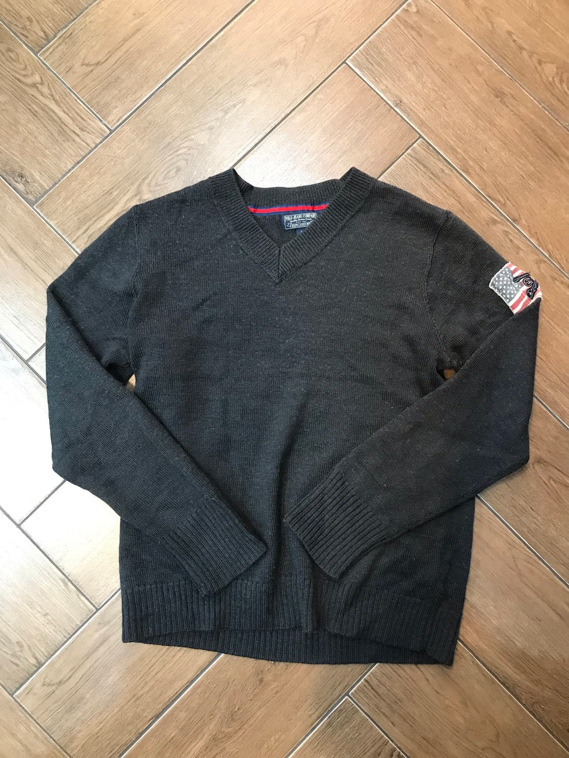 폴로진스 성조기 패치 브이넥 니트 상품이미지4