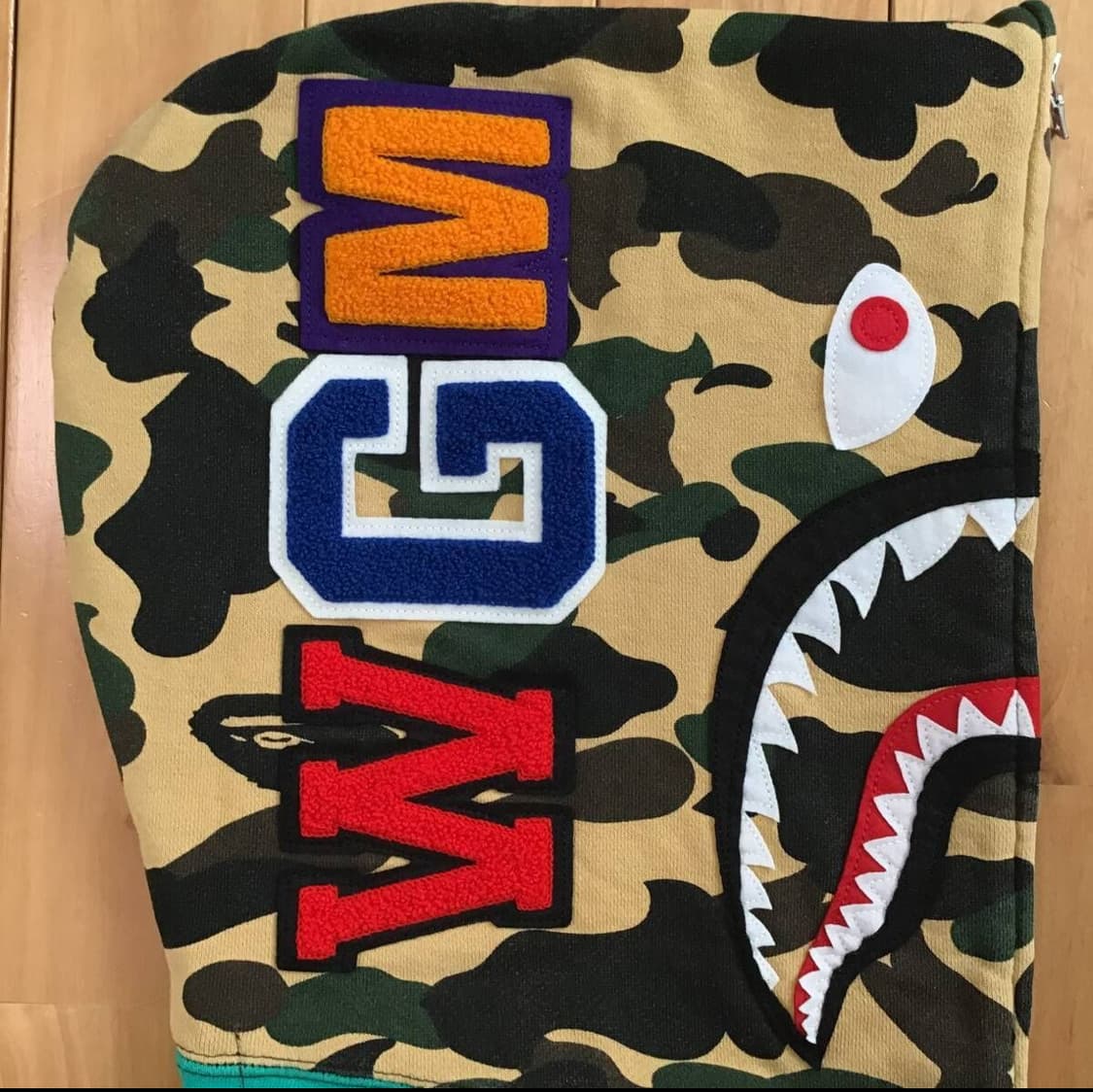 베이프 커스텀 패치워크 샤크후디 상품이미지4