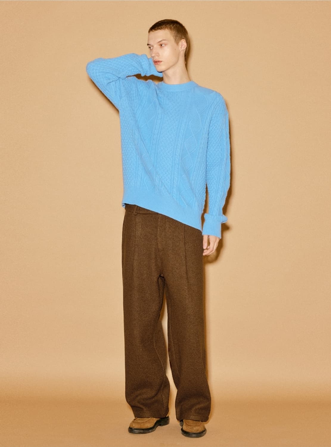 제네럴아이디어 x STND Wool 100% 핀턱 와이드 팬츠 M 상품이미지9