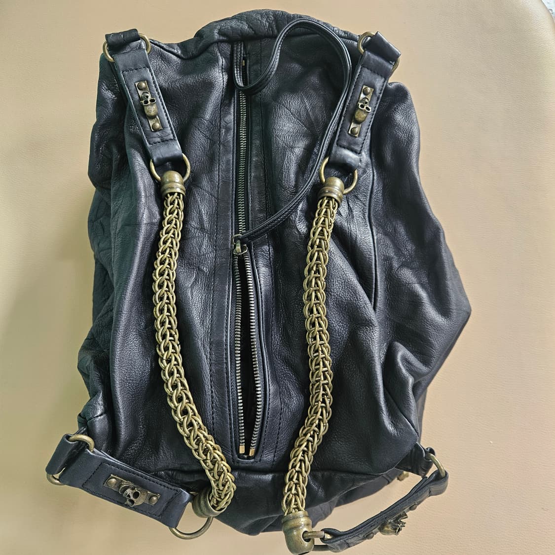 토마스와일드 해골장식  가죽가방 상품이미지4