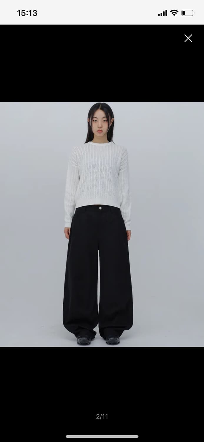 CHICKS 스터드 블랙 벌룬 와이드 팬츠 상품이미지1