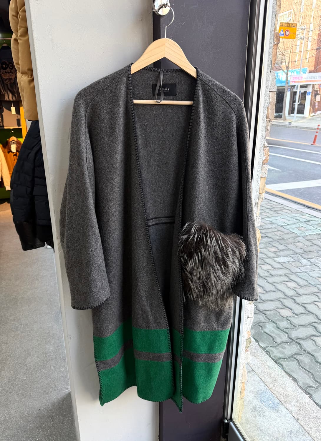 타임 캐시미어 폭스퍼 핸드메이드 롱가디건 자켓 상품이미지2