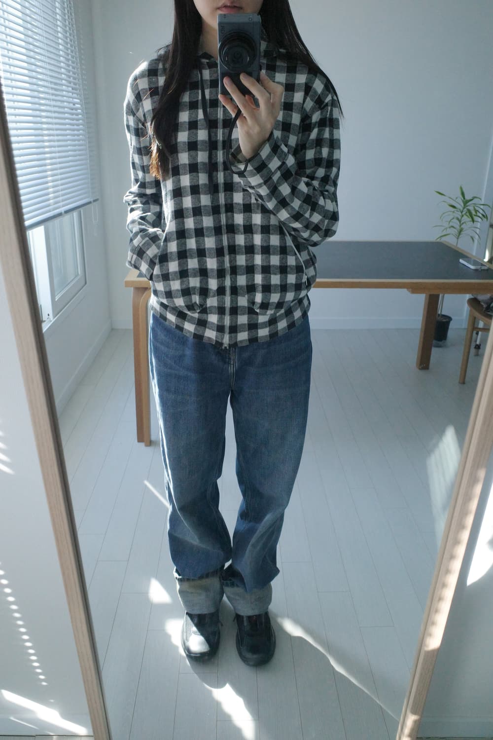 메르시보꾸 스타 체크 후드집업 상품이미지6