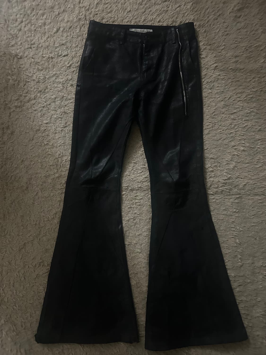 Nicolas lee waxed skirt flare jeans 상품이미지2