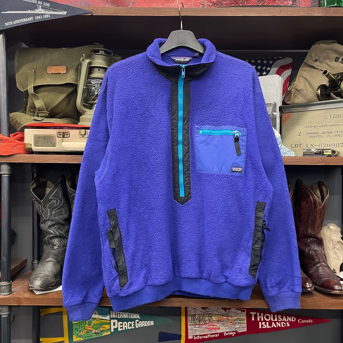 Rare! 90s 파타고니아 USA 클래식 레트로 신칠라 하프집업 플리스 상품이미지1