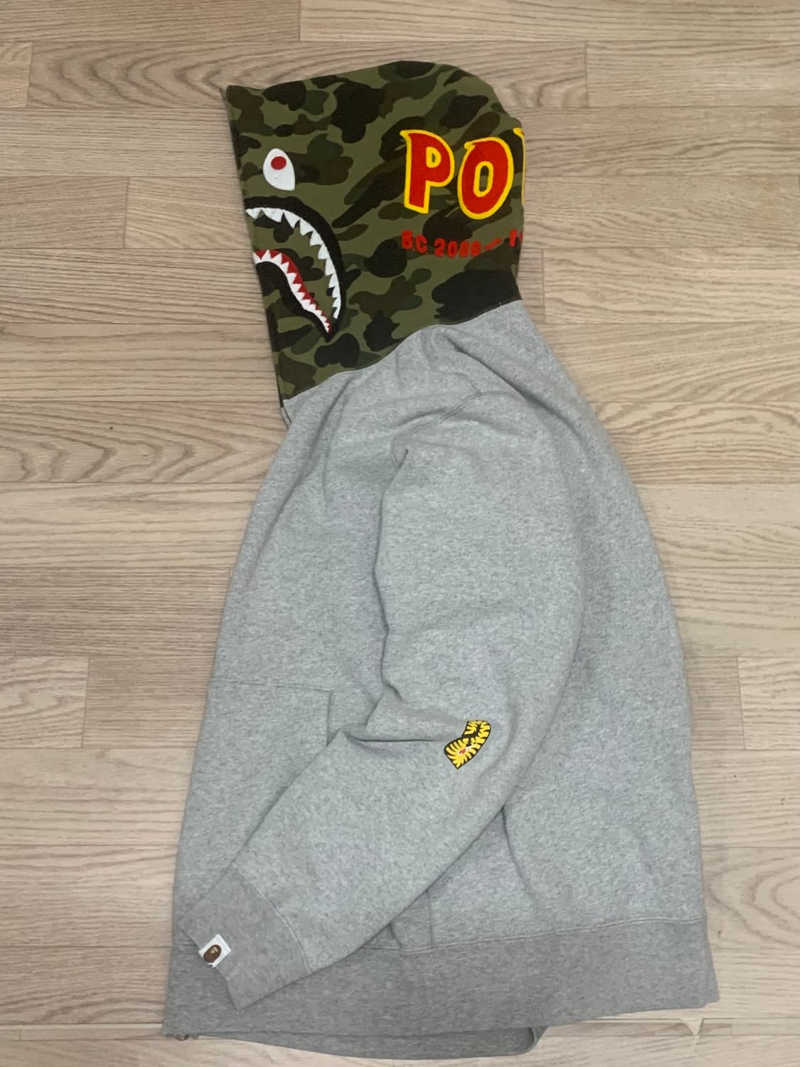 BAPE 베이프 샤크 후드 그레이 카모 PONR 상품이미지2