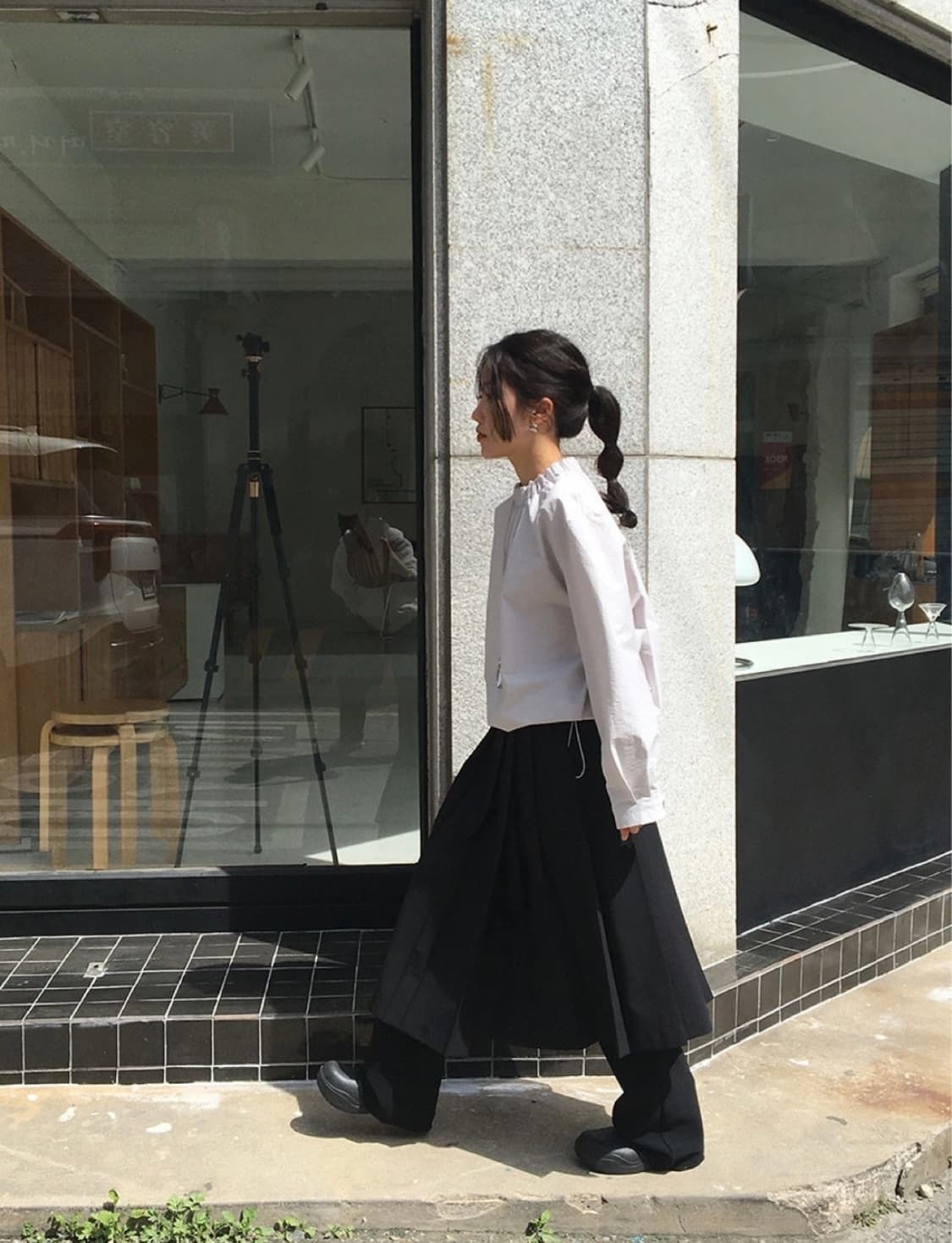 미닝아웃 펄슨 스트링 코튼 블라우스 상품이미지4